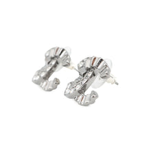 将图像加载到图库查看器中,CHANEL CC Logo Earrings Metal Rhinestone