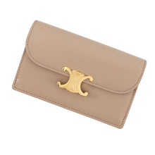 将图像加载到图库查看器中,CELINE Triomphe Card Case Taupe Grey10P073DPV Shiny Calf Leather