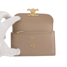 将图像加载到图库查看器中,CELINE Triomphe Card Case Taupe Grey10P073DPV Shiny Calf Leather