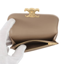 将图像加载到图库查看器中,CELINE Triomphe Card Case Taupe Grey10P073DPV Shiny Calf Leather
