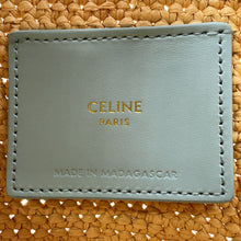 将图像加载到图库查看器中,CELINE Triomphe Supple Classic Panier Natural/Blue10M582DZ2.32PM Raffia Calf Leather Size Nano