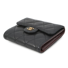 将图像加载到图库查看器中,CHANEL Matelasse Classic Flap Wallet BlackAP0231 Caviar Leather