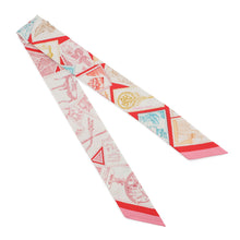 Load image into Gallery viewer, HERMES Fauve, a stamp enthusiast, Twilly White/Rose/RougeH64205S Silk100%
