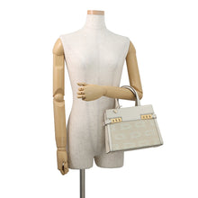 将图像加载到图库查看器中,Delvaux Tempête Crush Illusion 2-way Bag White/BeigeAA0636BSG0AEBDO Calf Leather JacquardCanvas Size PM