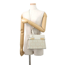 将图像加载到图库查看器中,Delvaux Tempête Crush Illusion 2-way Bag White/BeigeAA0636BSG0AEBDO Calf Leather JacquardCanvas Size PM