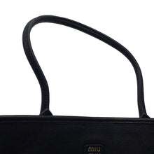 Load image into Gallery viewer, MIUMIU Avant Tulle Tote Bag Black5BG310 Leather Size Large
