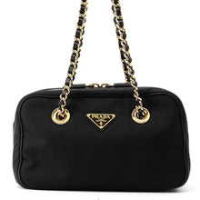 Load image into Gallery viewer, PRADA Logo Chain Tote Bag Black1BB121 Nylon