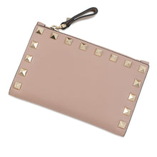 Load image into Gallery viewer, Valentino Garavani Studded Compact Wallet Jasmin Flower Leather