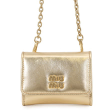 将图像加载到图库查看器中,MIUMIU mini chain wallet Gold5MR030 Leather