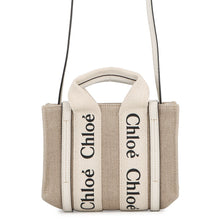 Load image into Gallery viewer, Chloe Woody 2WAYBag Beige/WhiteCHC22AP237I26101 Canvas Leather Size Mini