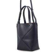 Load image into Gallery viewer, LOEWE Puzzle Fold 2WAY Bag NavyA657V25X01 Shiny Calf Leather Size Mini