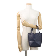 Load image into Gallery viewer, LOEWE Puzzle Fold 2WAY Bag NavyA657V25X01 Shiny Calf Leather Size Mini
