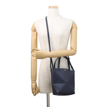 Load image into Gallery viewer, LOEWE Puzzle Fold 2WAY Bag NavyA657V25X01 Shiny Calf Leather Size Mini