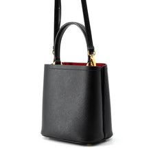 将图像加载到图库查看器中,PRADA Panier 2WAY Tote Bag Black1BA217 Leather Size Small