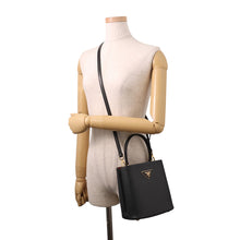 Load image into Gallery viewer, PRADA Panier 2WAY Tote Bag Black1BA217 Leather Size Small