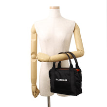 Load image into Gallery viewer, BALENCIAGA Navy Kabas Black390346 Nylon Leather Size XS