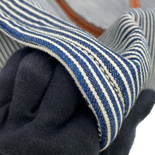 将图像加载到图库查看器中,CELINE Square Cabas Stripe Tote Bag Navy/Tan192802CHD.07AT Canvas Calf Leather