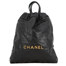 Load image into Gallery viewer, CHANEL CHANEL22 Backpack BlackAS3859 Shiny Calf Leather Size Small