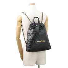 Load image into Gallery viewer, CHANEL CHANEL22 Backpack BlackAS3859 Shiny Calf Leather Size Small
