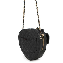 Load image into Gallery viewer, CHANEL Matelasse Heart Shape Chain Shoulder Black BlackAS3191 Lambskin