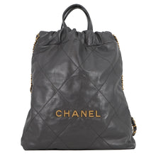 Load image into Gallery viewer, CHANEL CHANEL22 Backpack GrayAS3859 Shiny Calf Leather Size Small