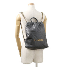 Load image into Gallery viewer, CHANEL CHANEL22 Backpack GrayAS3859 Shiny Calf Leather Size Small