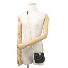 Load image into Gallery viewer, CHANEL Faux Pearl Drawstring Bag Shoulder Bag BlackAS2529 Lambskin