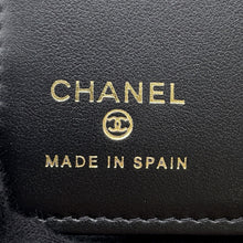 Load image into Gallery viewer, CHANEL CC Logo Passport Case Black Caviar Leather Rhinestone