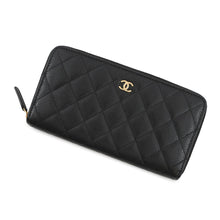 Load image into Gallery viewer, CHANEL Matelasse Zip Around Chozai Cloth BlackAP0242 Caviar Leather