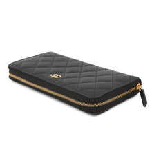 Load image into Gallery viewer, CHANEL Matelasse Zip Around Chozai Cloth BlackAP0242 Caviar Leather