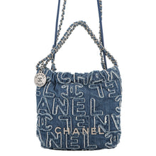 将图像加载到图库查看器中,CHANEL CHANEL22 ChainShoulder Bag BlueAS3980 Denim Size Mini