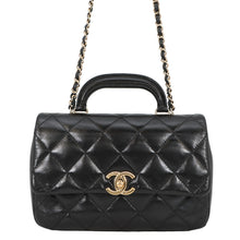 将图像加载到图库查看器中,CHANEL Top Handle Matelasse Chain Bag BlackAS4544 B14863 94305 Shiny Calf Leather