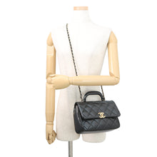 Load image into Gallery viewer, CHANEL Top Handle Matelasse Chain Bag BlackAS4544 B14863 94305 Shiny Calf Leather