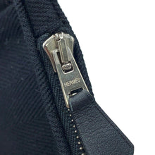Load image into Gallery viewer, HERMES Valparaiso Black Toile Chevrons Leather Size PM