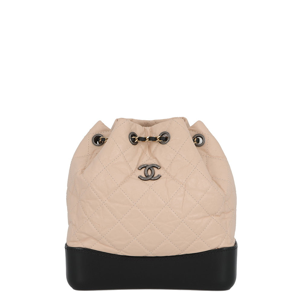 CHANEL Gabrielle de CHANEL Backpack BeigeBlackA94485 Aged Calf Leather– GALLERY RARE Global Online Store