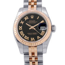将图像加载到图库查看器中,ROLEX Datejust 26 W26mm Stainless Steel K18PG Black Dial179171