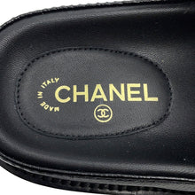 将图像加载到图库查看器中,CHANEL CC Logo Matelasse Sandals BlackG35927 Leather Size 38 C