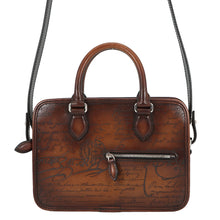 Load image into Gallery viewer, Berluti Calligraphy Jules Gulliver 2-Way Handbag Brown Leather
