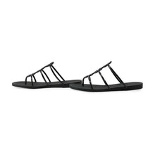 Load image into Gallery viewer, HERMES Mykonos Sandals Black Rubber Size 38