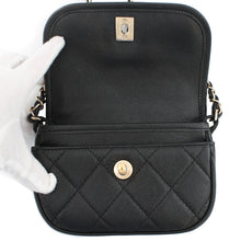 Load image into Gallery viewer, CHANEL Mini Round Flap Messenger Bag BlackAS2465 Grained Calf Leather Size 18