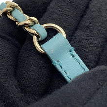 Load image into Gallery viewer, CHANEL Drawstring Drawstring Bag Matelasse ChainShoulder Light Blue Leather Size Mini