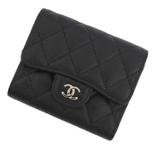 将图像加载到图库查看器中,CHANEL Matelasse Small Flap Wallet BlackAP0229 B10583 C3906 Caviar Leather