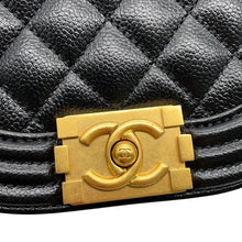 Load image into Gallery viewer, CHANEL Boy Chanel Half Moon Shoulder Bag BlackAS3350 Caviar Leather Size Small
