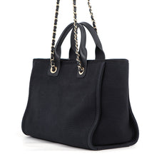 Load image into Gallery viewer, CHANEL Deauville Chain Tote BlackAS3257 Canvas Leather Size Small