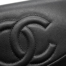 将图像加载到图库查看器中,CHANEL CC Logo Chain Wallet BlackAP4653 Caviar Leather