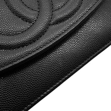 将图像加载到图库查看器中,CHANEL CC Logo Chain Wallet BlackAP4653 Caviar Leather