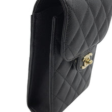 Load image into Gallery viewer, CHANEL Matelasse Shoulder Phone Case BlackAP0249 Caviar Leather