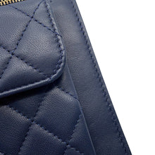 将图像加载到图库查看器中,CHANEL Matelasse ChainShoulder Mini Bag Navy Lambskin