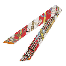 Load image into Gallery viewer, HERMES Twilly Brides and Bag Charm Brides et Gris Gris Rouge/Blanc/Moldre Silk100%