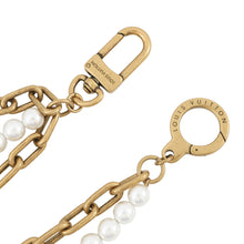 Load image into Gallery viewer, LOUIS VUITTON Chain Belt Pearl Bag Charm Gold/WhiteM01689 Gold Plated Faux Pearl